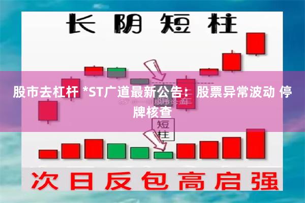 股市去杠杆 *ST广道最新公告：股票异常波动 停牌核查