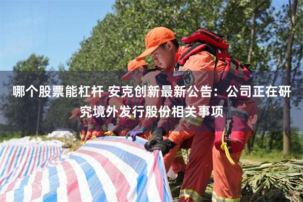 哪个股票能杠杆 安克创新最新公告：公司正在研究境外发行股份相关事项