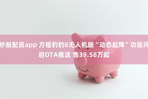炒股配资app 方程豹豹8无人机版“动态起降”功能开启OTA推送 售39.58万起