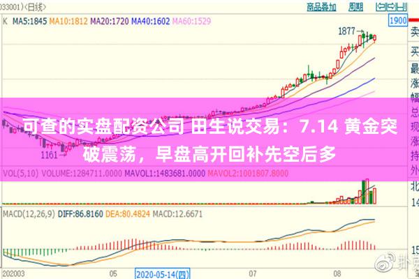 可查的实盘配资公司 田生说交易：7.14 黄金突破震荡，早盘高开回补先空后多