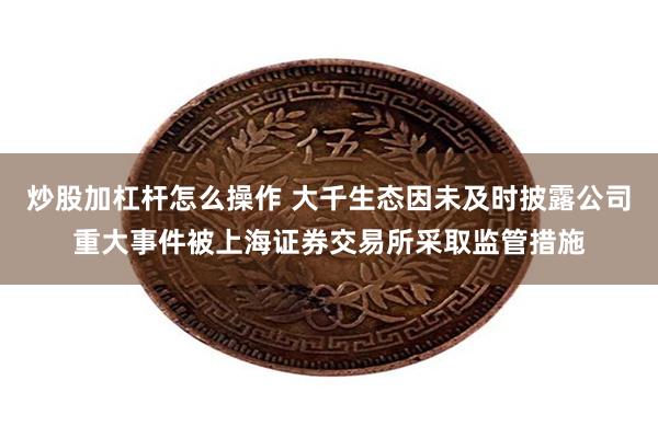 炒股加杠杆怎么操作 大千生态因未及时披露公司重大事件被上海证券交易所采取监管措施