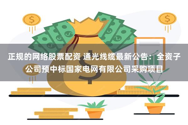 正规的网络股票配资 通光线缆最新公告：全资子公司预中标国家电网有限公司采购项目