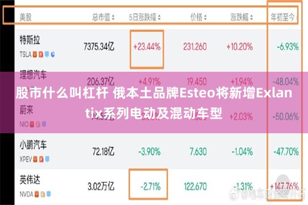 股市什么叫杠杆 俄本土品牌Esteo将新增Exlantix系列电动及混动车型