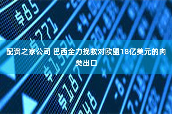 配资之家公司 巴西全力挽救对欧盟18亿美元的肉类出口