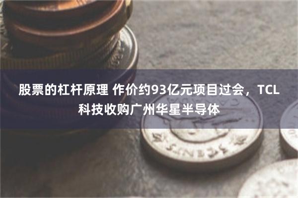 股票的杠杆原理 作价约93亿元项目过会，TCL科技收购广州华星半导体