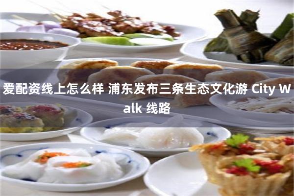 爱配资线上怎么样 浦东发布三条生态文化游 City Walk 线路