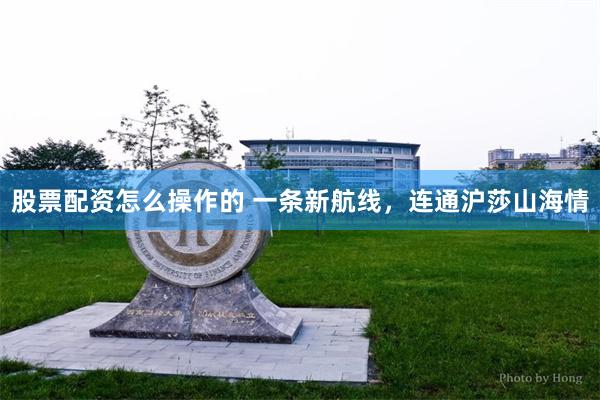 股票配资怎么操作的 一条新航线，连通沪莎山海情