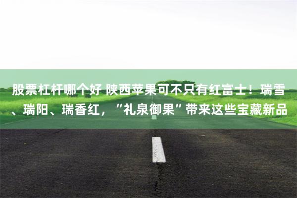 股票杠杆哪个好 陕西苹果可不只有红富士！瑞雪、瑞阳、瑞香红，“礼泉御果”带来这些宝藏新品