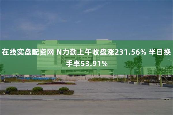 在线实盘配资网 N力勤上午收盘涨231.56% 半日换手率53.91%